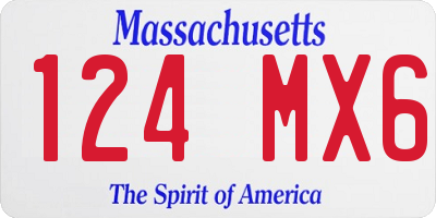 MA license plate 124MX6