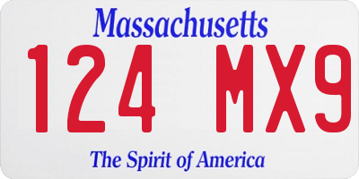 MA license plate 124MX9