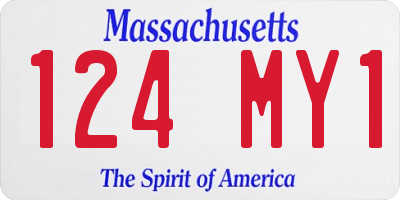 MA license plate 124MY1