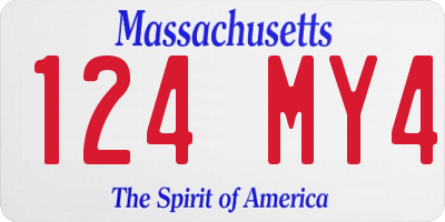 MA license plate 124MY4