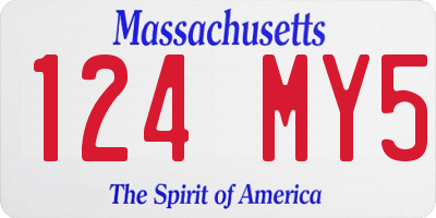 MA license plate 124MY5