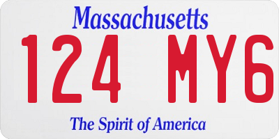 MA license plate 124MY6
