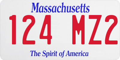 MA license plate 124MZ2