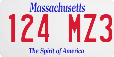 MA license plate 124MZ3