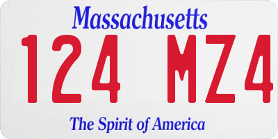 MA license plate 124MZ4