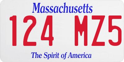 MA license plate 124MZ5