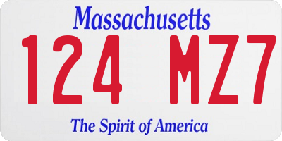 MA license plate 124MZ7