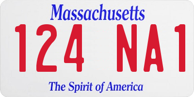 MA license plate 124NA1