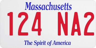 MA license plate 124NA2