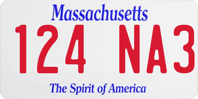 MA license plate 124NA3