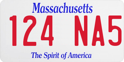 MA license plate 124NA5