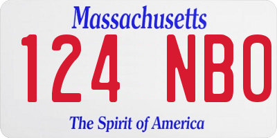 MA license plate 124NB0