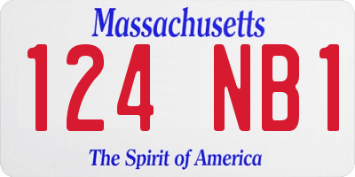 MA license plate 124NB1