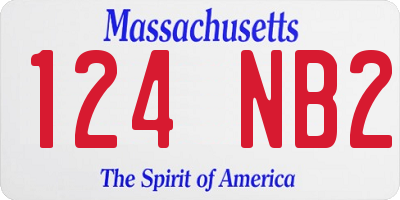 MA license plate 124NB2