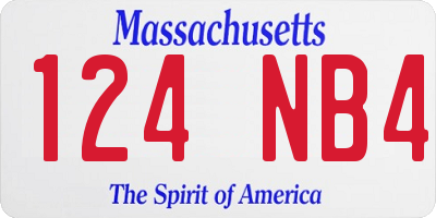 MA license plate 124NB4
