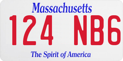 MA license plate 124NB6