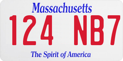 MA license plate 124NB7
