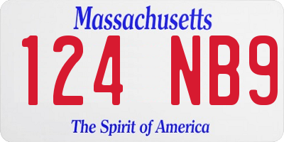 MA license plate 124NB9