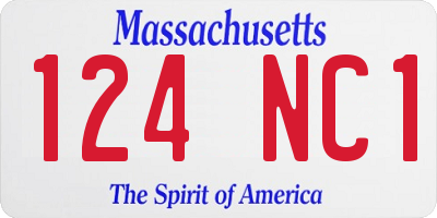 MA license plate 124NC1