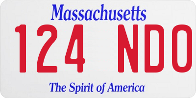 MA license plate 124ND0