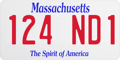 MA license plate 124ND1