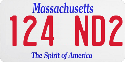 MA license plate 124ND2