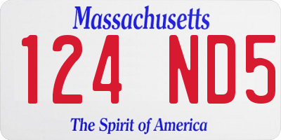 MA license plate 124ND5