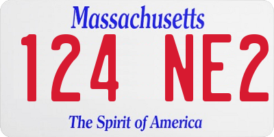 MA license plate 124NE2
