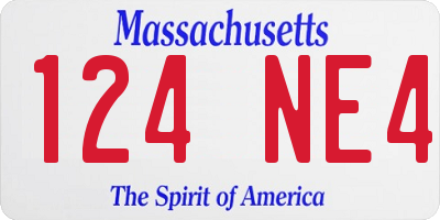 MA license plate 124NE4