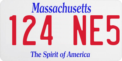 MA license plate 124NE5