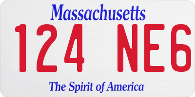 MA license plate 124NE6