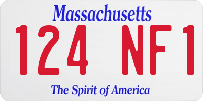 MA license plate 124NF1