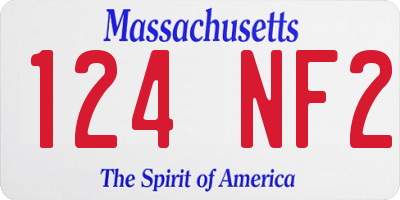 MA license plate 124NF2