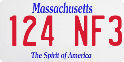 MA license plate 124NF3