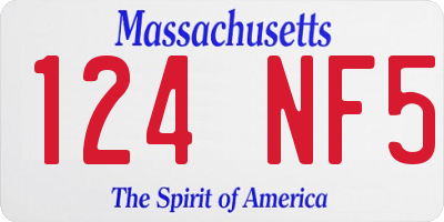 MA license plate 124NF5