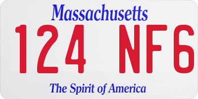 MA license plate 124NF6