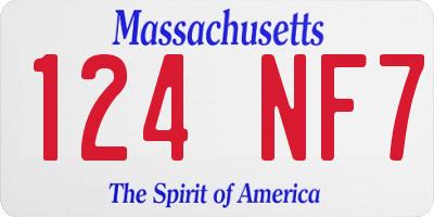 MA license plate 124NF7
