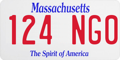 MA license plate 124NG0