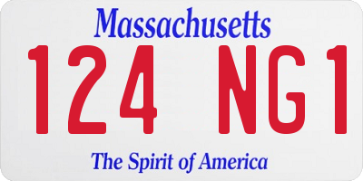 MA license plate 124NG1