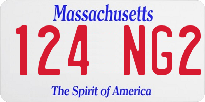MA license plate 124NG2