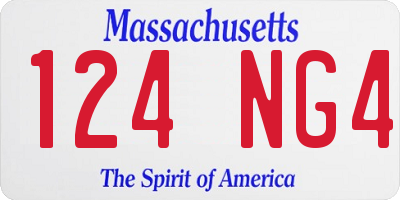 MA license plate 124NG4
