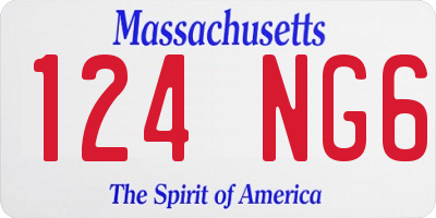 MA license plate 124NG6