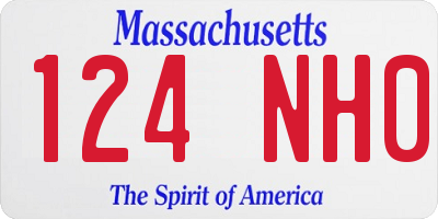 MA license plate 124NH0