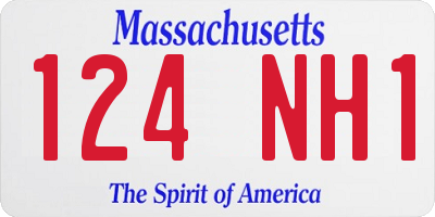 MA license plate 124NH1