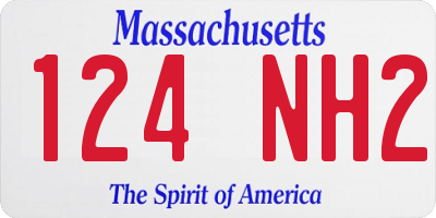 MA license plate 124NH2