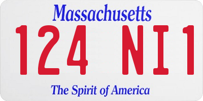 MA license plate 124NI1