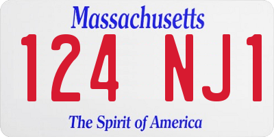 MA license plate 124NJ1