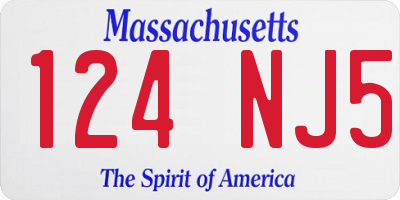 MA license plate 124NJ5