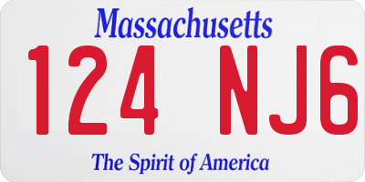 MA license plate 124NJ6