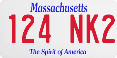 MA license plate 124NK2
